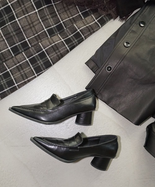 ポインテッドトゥ ローファーパンプス chs23s003-ファッション通販