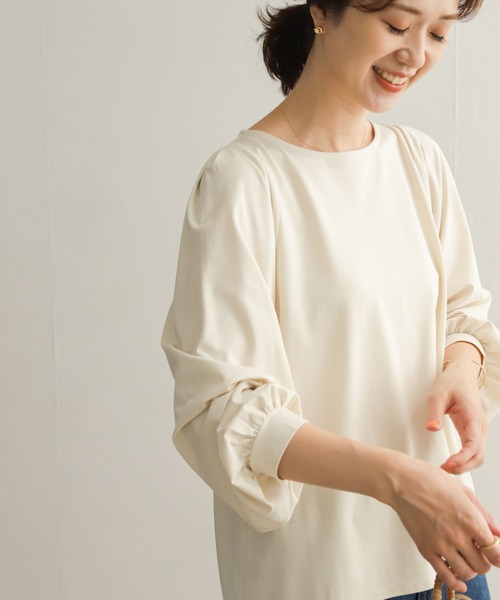 URBAN RESEARCH DOORS（アーバンリサーチドアーズ）の「ボリュームスリーブカットソー（Tシャツ/カットソー・レディース・ネイビー/ライトベージュ・MEDIUM）」の20枚目の写真