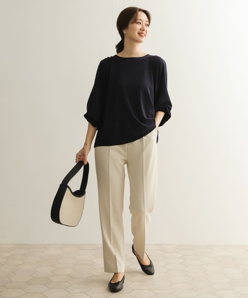 URBAN RESEARCH DOORS（アーバンリサーチドアーズ）の「ボリュームスリーブカットソー（Tシャツ/カットソー・レディース・ネイビー/ライトベージュ・MEDIUM）」の3枚目の写真