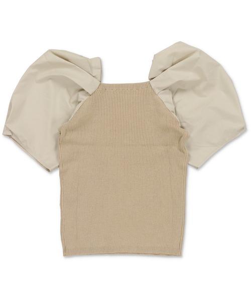 Lull（ルル）の「【Lull / ルル】ニットドッキングパフスリーブブラウス（シャツ/ブラウス・レディース・ネイビー/ベージュ/モスグリーン/オフホワイト・ONESIZE）」の12枚目の写真