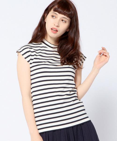 Another Edition(アナザーエディション)の「ハイネックボーダーネックプルオーバー/AEBC B/N BORDER PO◆(Tシャツ/カットソー・レディース・ライトグレー/ネイビー/ロイヤルブルー・フリー)」の11枚目の写真