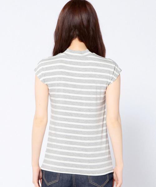 Another Edition(アナザーエディション)の「ハイネックボーダーネックプルオーバー/AEBC B/N BORDER PO◆(Tシャツ/カットソー・レディース・ライトグレー/ネイビー/ロイヤルブルー・フリー)」の5枚目の写真