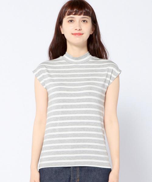 Another Edition(アナザーエディション)の「ハイネックボーダーネックプルオーバー/AEBC B/N BORDER PO◆(Tシャツ/カットソー・レディース・ライトグレー/ネイビー/ロイヤルブルー・フリー)」の6枚目の写真