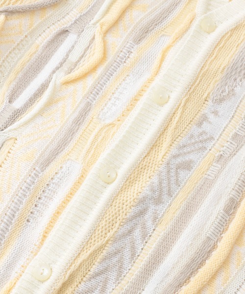 THRIFTY LOOK(スリフティールック)の「THRIFTY LOOK 3D knitting B cardigan(カーディガン/ボレロ・メンズ・ホワイト・ONE)」の2枚目の写真
