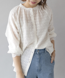 アイレットバンドカラーシャツ