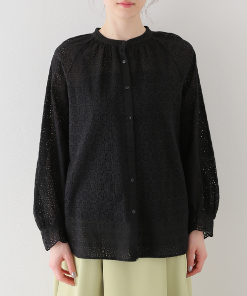 La TOTALITE(ラトータリテ)の「アイレットバンドカラーシャツ(シャツ/ブラウス・レディース・ホワイト/ブラック・FREE)」の16枚目の写真