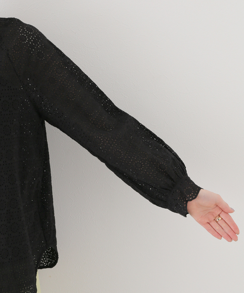 La TOTALITE(ラトータリテ)の「アイレットバンドカラーシャツ(シャツ/ブラウス・レディース・ホワイト/ブラック・FREE)」の21枚目の写真