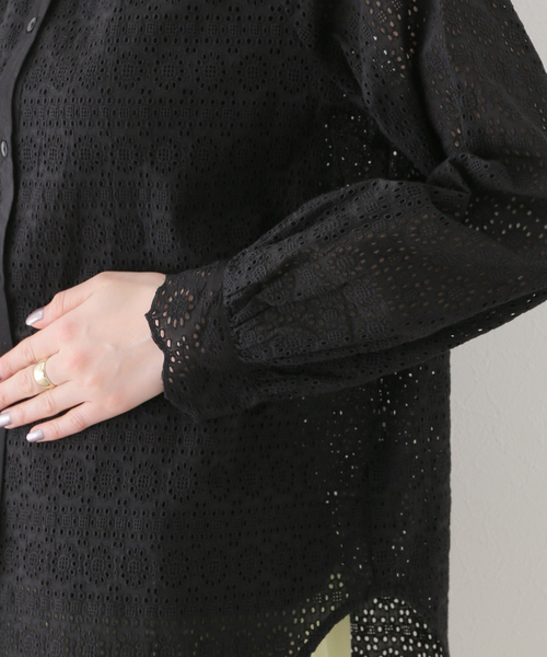 La TOTALITE(ラトータリテ)の「アイレットバンドカラーシャツ(シャツ/ブラウス・レディース・ホワイト/ブラック・FREE)」の22枚目の写真