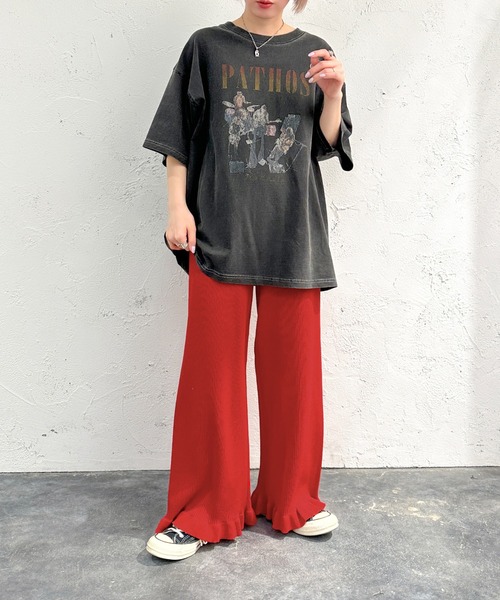 apres jour mignon（アプレジュールミニョン）の「裾フリルニットパンツ【ZOZOTOWN限定アイテム】（その他パンツ・レディース・グリーン系その他/アイボリー/ブラック/パープル/ブルー/レッド/ライトグレー・MEDIUM/X-LARGE/SMALL）」の10枚目の写真