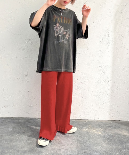 apres jour mignon（アプレジュールミニョン）の「裾フリルニットパンツ【ZOZOTOWN限定アイテム】（その他パンツ・レディース・グリーン系その他/アイボリー/ブラック/パープル/ブルー/レッド/ライトグレー・MEDIUM/X-LARGE/SMALL）」の9枚目の写真