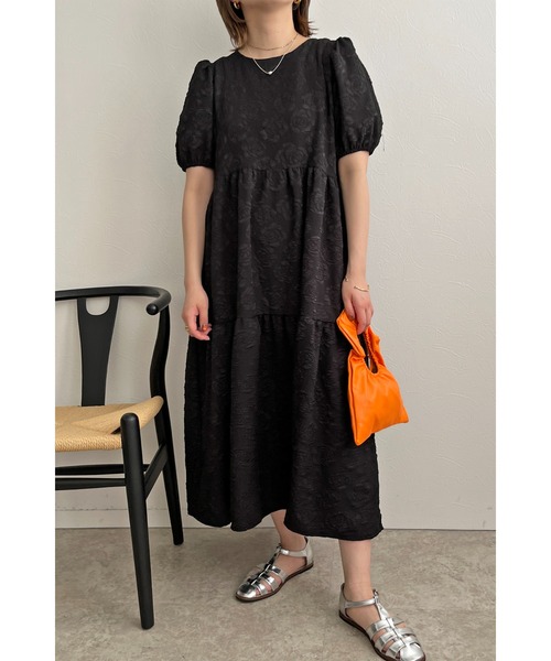 palm RICHE(ポームリシュ)の「フクレジャガードティアードワンピース(ワンピース・レディース・オフホワイト/ブラック・M)」の11枚目の写真