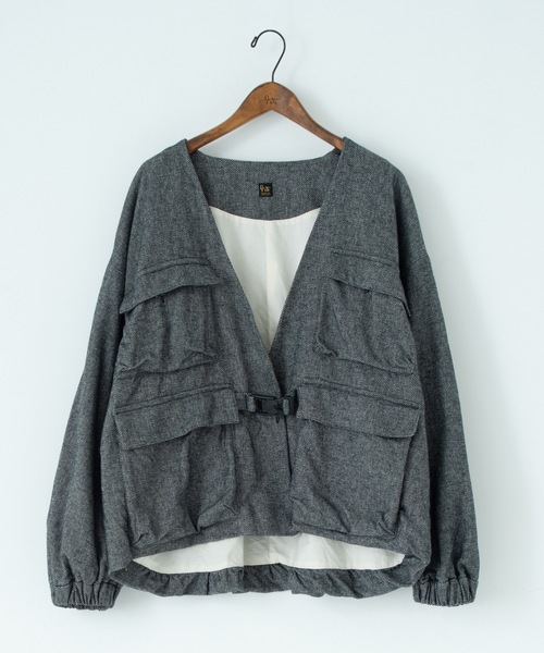 RYU（リュー）の「cotton tweed nomad jacket（ノーカラージャケット