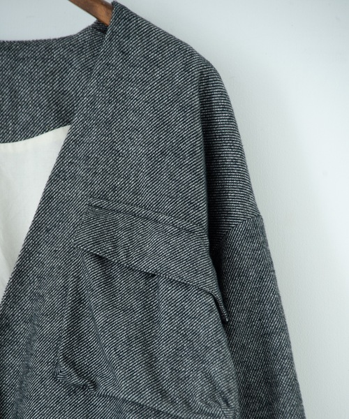 RYU（リュー）の「cotton tweed nomad jacket（ノーカラージャケット