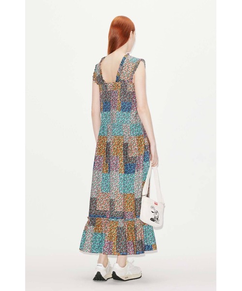 KENZO（ケンゾー）の「'Patchwork' プリーツ ミディ ドレス