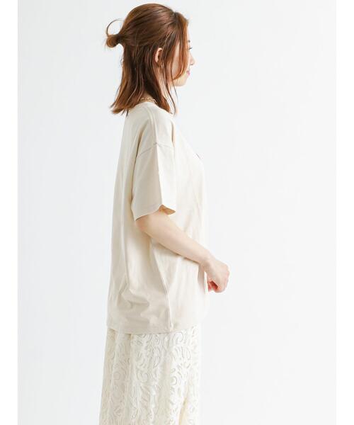 Te chichi（テチチ）の「ウレタン刺繍ロゴTシャツ（Tシャツ/カットソー・レディース・ブラウン/ベージュ/オフホワイト・ﾌﾘ-）」の21枚目の写真