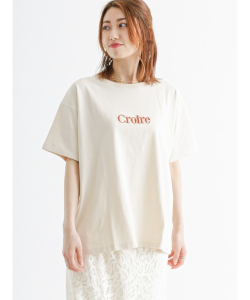 Te chichi（テチチ）の「ウレタン刺繍ロゴTシャツ（Tシャツ/カットソー・レディース・ブラウン/ベージュ/オフホワイト・ﾌﾘ-）」の8枚目の写真