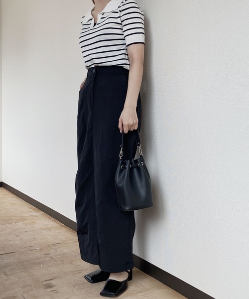 Reurie'(レウリィ)の「【ZOZO限定】ナイロンフロントスリットスカート / ストレート ロング丈 前スリット グレージュ グレー ブラック ロングスリット ペンシル Iライン(スカート・レディース・ブラック/グレー・FREE)」の21枚目の写真