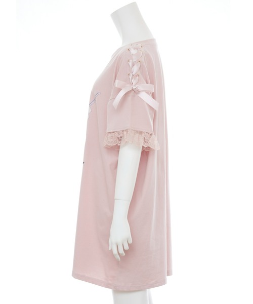 Secret Honey(シークレットハニー)の「肩レースアップうさぎプリントTシャツ(Tシャツ/カットソー・レディース・キナリ/ピンク/ブラック系その他/オフホワイト/ライトピンク/ブラック・FREE)」の15枚目の写真