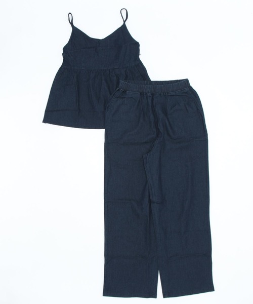 N.s(エヌドットエス)の「デニムキャミワンピース+ワイドパンツセットアップ(セットアップ・レディース・インディゴブルー/ライトブルー/ブラック・FREE)」の13枚目の写真