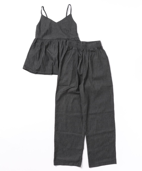 N.s(エヌドットエス)の「デニムキャミワンピース+ワイドパンツセットアップ(セットアップ・レディース・インディゴブルー/ライトブルー/ブラック・FREE)」の14枚目の写真