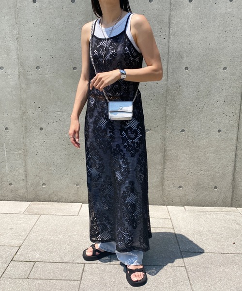 MYMOOD.（マイムード）の「クロシェレースロングキャミワンピース