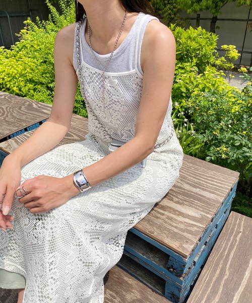 MYMOOD.（マイムード）の「クロシェレースロングキャミワンピース