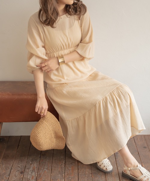 Ambre Neige（アンブルネージュ）の「ティアードＡラインワンピース／【WEB/EC限定商品】（ワンピース・レディース・ブラック/アイボリー・FREE）」の9枚目の写真