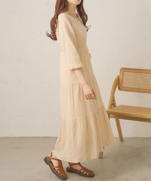 Ambre Neige（アンブルネージュ）の「ティアードＡラインワンピース／【WEB/EC限定商品】（ワンピース・レディース・ブラック/アイボリー・FREE）」の18枚目の写真
