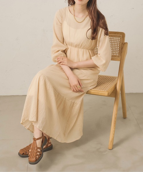 Ambre Neige（アンブルネージュ）の「ティアードＡラインワンピース／【WEB/EC限定商品】（ワンピース・レディース・ブラック/アイボリー・FREE）」の20枚目の写真