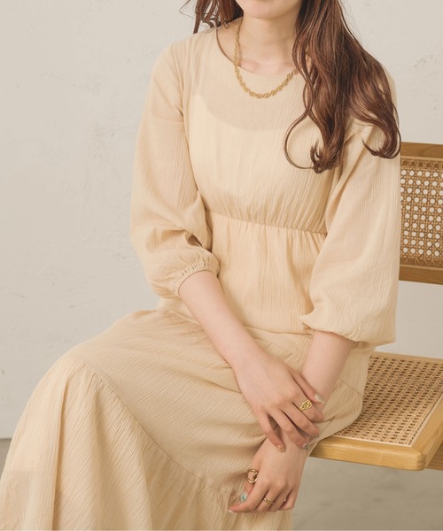 Ambre Neige（アンブルネージュ）の「ティアードＡラインワンピース／【WEB/EC限定商品】（ワンピース・レディース・ブラック/アイボリー・FREE）」の21枚目の写真