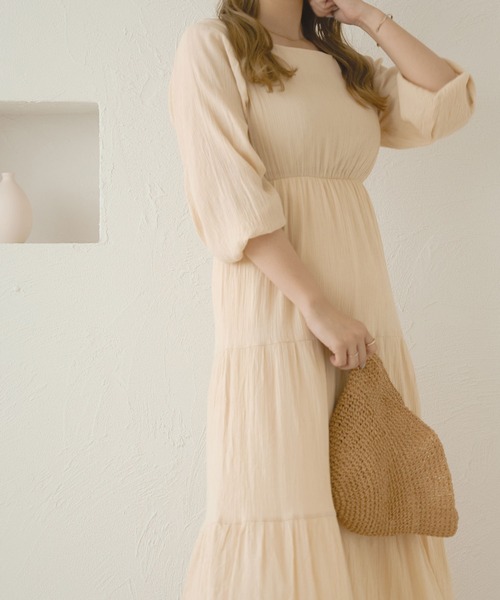 Ambre Neige（アンブルネージュ）の「ティアードＡラインワンピース／【WEB/EC限定商品】（ワンピース・レディース・ブラック/アイボリー・FREE）」の22枚目の写真