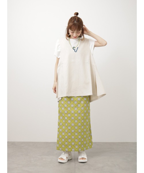 Lugnoncure（ルノンキュール）の「リネンブレンドジレ（ベスト・レディース・ネイビー/オレンジ/オフホワイト・F）」の9枚目の写真