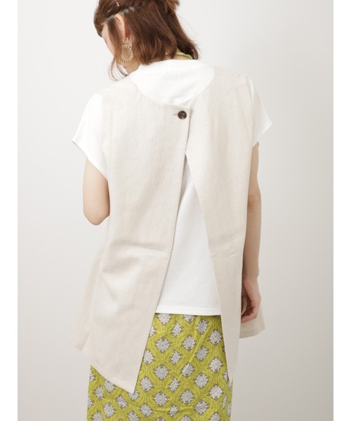 Lugnoncure（ルノンキュール）の「リネンブレンドジレ（ベスト・レディース・ネイビー/オレンジ/オフホワイト・F）」の19枚目の写真