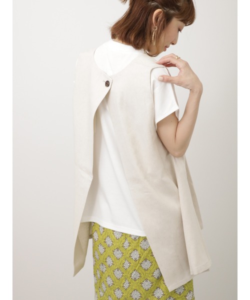 Lugnoncure（ルノンキュール）の「リネンブレンドジレ（ベスト・レディース・ネイビー/オレンジ/オフホワイト・F）」の20枚目の写真