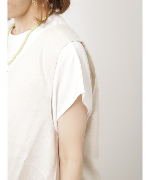 Lugnoncure（ルノンキュール）の「リネンブレンドジレ（ベスト・レディース・ネイビー/オレンジ/オフホワイト・F）」の22枚目の写真