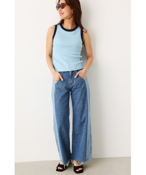 RODEO CROWNS WIDE BOWL（ロデオクラウンズワイドボウル）の「バイカラータンクトップ（タンクトップ・レディース・アイボリー/グリーン/ブルー・FREE）」の16枚目の写真