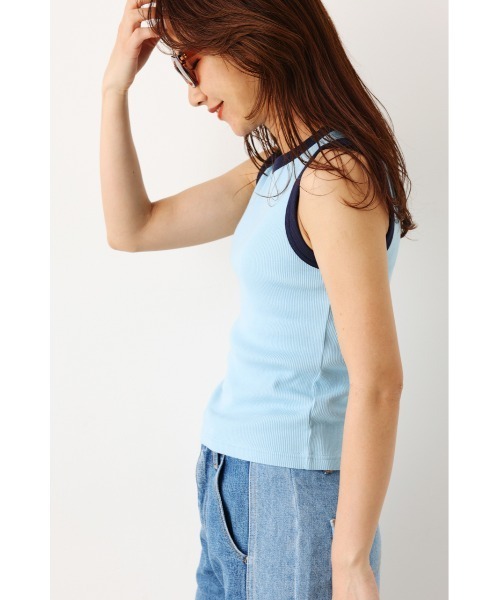 RODEO CROWNS WIDE BOWL（ロデオクラウンズワイドボウル）の「バイカラータンクトップ（タンクトップ・レディース・アイボリー/グリーン/ブルー・FREE）」の12枚目の写真