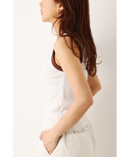 RODEO CROWNS WIDE BOWL（ロデオクラウンズワイドボウル）の「バイカラータンクトップ（タンクトップ・レディース・アイボリー/グリーン/ブルー・FREE）」の9枚目の写真