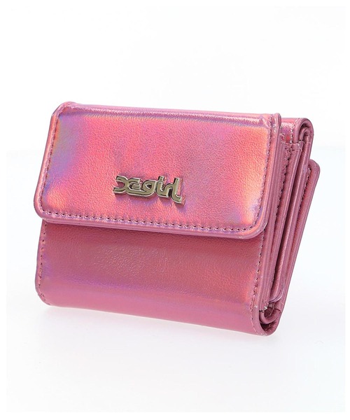 X-girl（エックスガール）の「＊METALLIC FAUX LEATHER MINI WALLET