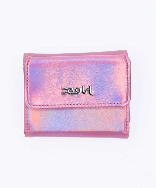 X-girl（エックスガール）の「＊METALLIC FAUX LEATHER MINI WALLET（財布・レディース・シルバー/ライトブルー/ピンク・ONE SIZE）」の5枚目の写真