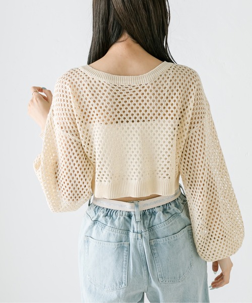 OLIVE des OLIVE(オリーブデオリーブ)の「ダブルフロントメッシュカーディガン 1031050250(カーディガン/ボレロ・レディース・ラベンダー/アイボリー/ブラック/オフホワイト・FREE)」の20枚目の写真