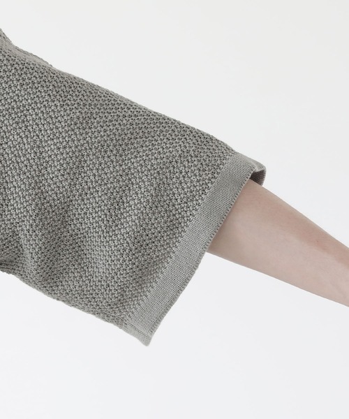 ETELIO(エテリオ)の「ビッグシルエット鹿の子編み5分袖サマーカーディガン(カーディガン/ボレロ・メンズ・ブルー/グレー/ブラック/ワイン・S/M/L)」の10枚目の写真