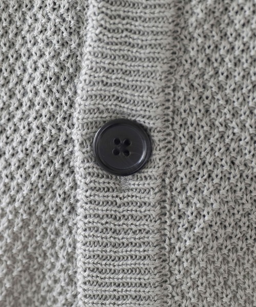 ETELIO(エテリオ)の「ビッグシルエット鹿の子編み5分袖サマーカーディガン(カーディガン/ボレロ・メンズ・ブルー/グレー/ブラック/ワイン・S/M/L)」の13枚目の写真