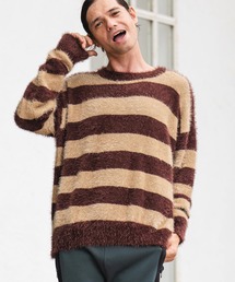 mn2799- フェザーヤーンボーダーニットプルオーバー