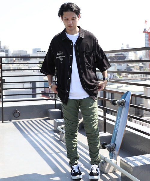 デニムパンツ クシュクシュ シャーリング ストリート スリム 2色 8(eight)（エイト）の「クシュクシュシャーリングデニム