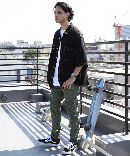デニムパンツ クシュクシュ シャーリング ストリート スリム 2色 8(eight)（エイト）の「クシュクシュシャーリングデニム