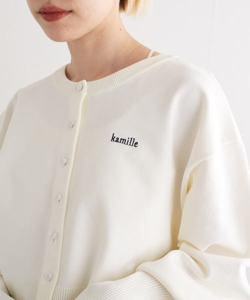 w closet(ダブルクローゼット)の「刺繍入りクルーネックカーディガン(カーディガン/ボレロ・レディース・オフホワイト/ブラック/ブルー/レッド・FREE)」の8枚目の写真