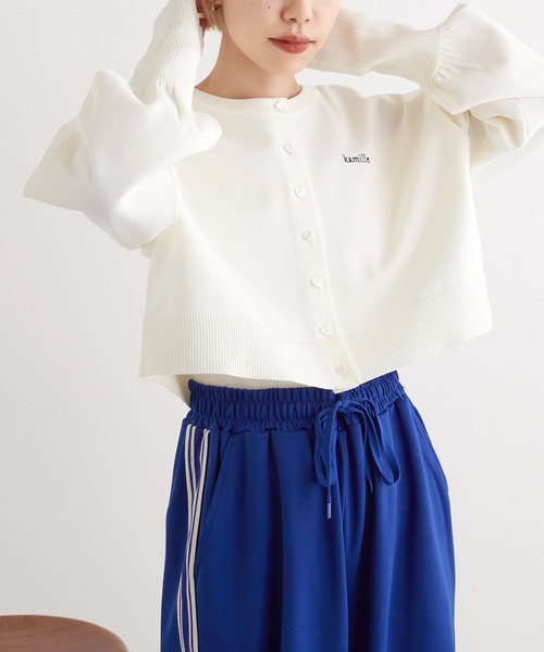 w closet(ダブルクローゼット)の「刺繍入りクルーネックカーディガン(カーディガン/ボレロ・レディース・オフホワイト/ブラック/ブルー/レッド・FREE)」の11枚目の写真