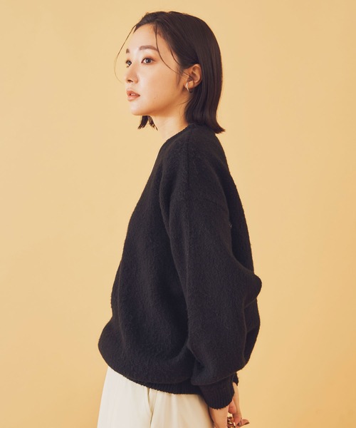 Shelly island(シェリーアイランド)の「起毛ニットプルオーバー(ニット/セーター・レディース・ベージュ/ブラック/ブルー/ライトパープル・FREE)」の6枚目の写真
