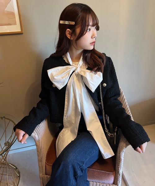 セール】ヴィンテージツィードジャケット（ノーカラージャケット